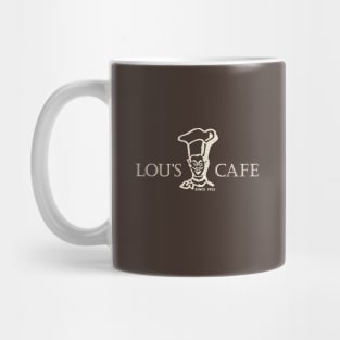 Lou's Cafe - Hill Valley's Finest - Dark Background Mug